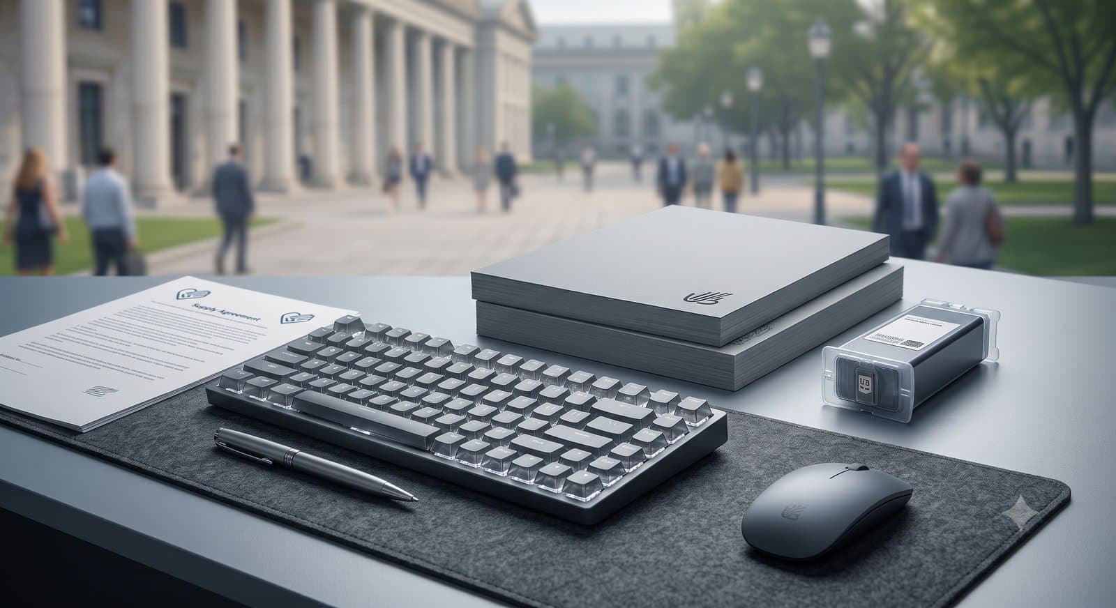 Computer peripherals and office supplies we deal in